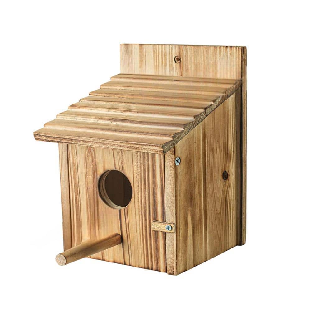 Hanging Birdhouse Feeder with Wooden Front Pole Water Proof/Weather Proof (