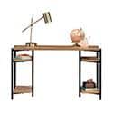 Sindoori Mango & Black Metal Industrial Desk with Open Shelves