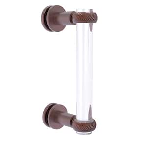 Clearview 8 in. Single Side Shower Door Pull with Twisted Accents in Antique Copper