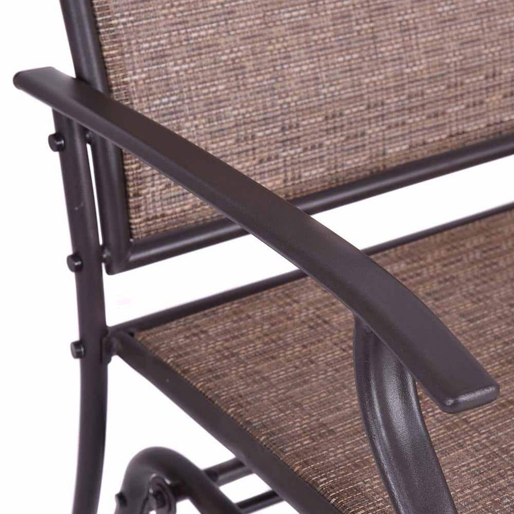 Gray Steel Double Glider Chair for Outdoor Relaxation