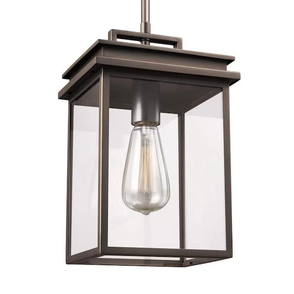 Generation Lighting Glenview 1-Light Antique Bronze Outdoor Hanging Pendant Lantern