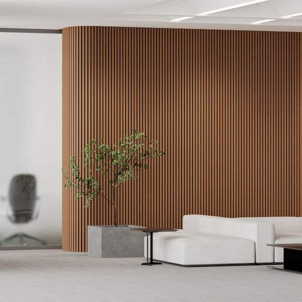 Ejoy 96 in. x 41 in. x 0.8 in. Flexible Acoustic Wood Wall Siding