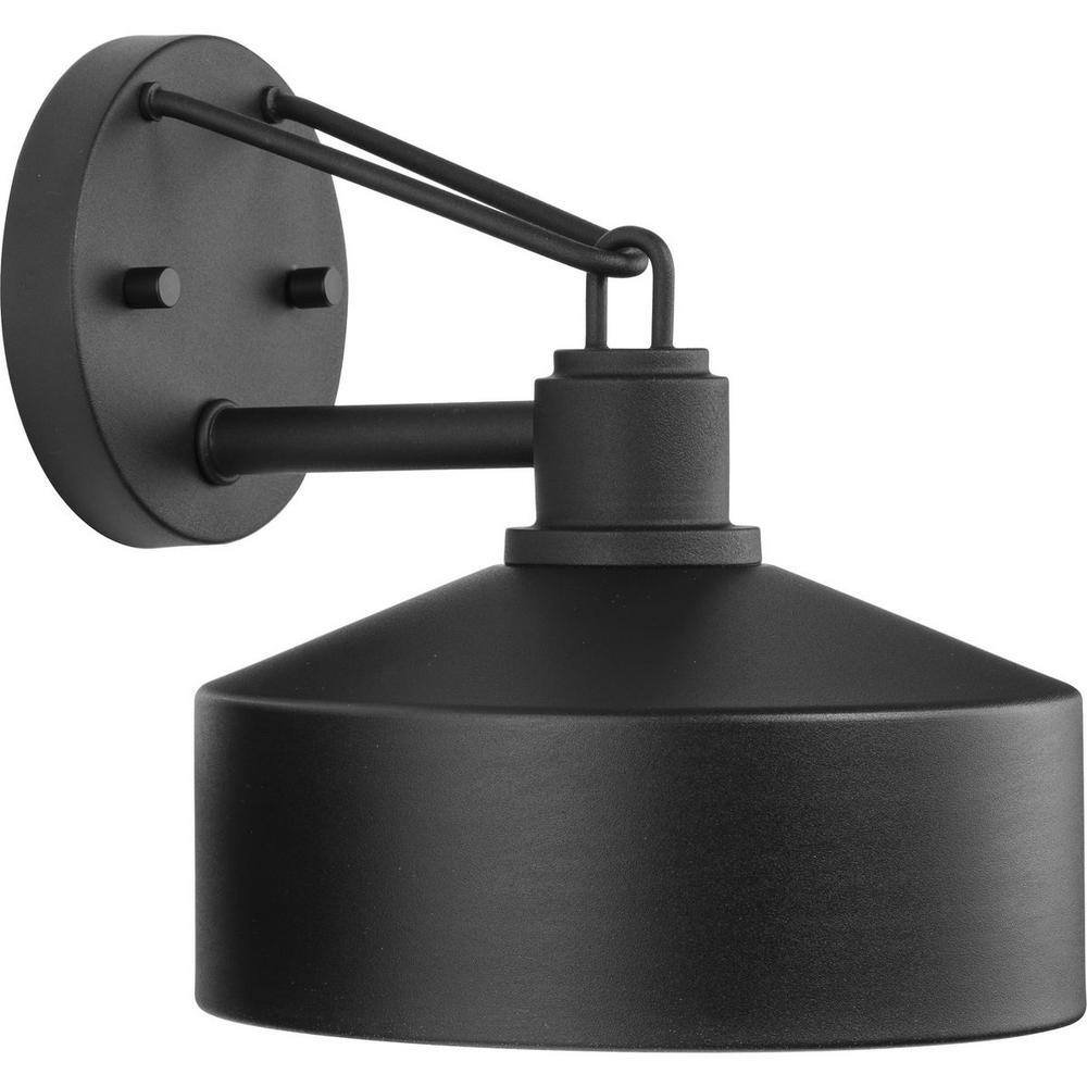 Textured Black Steel Industrial Outdoor Wall Lantern