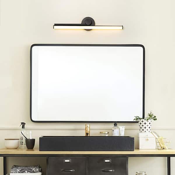 Mauree 23.82 in. 1-Light Modern Black Linear Integrated LED Vanity Light