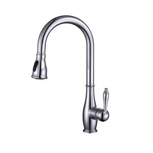 Satico High Arch Gooseneck Single Handle Pull Down Sprayer Kitchen Faucet In Chrome F The