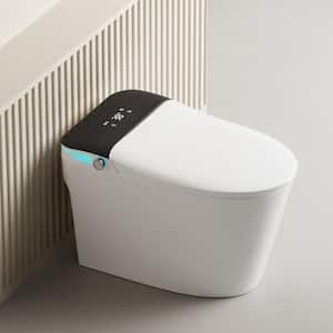 Luxury Bidet One-Piece 1.28GPF Dual Flush Tankless Elongated Bidet Toilet in White With Digital Displayl and Kid Wash