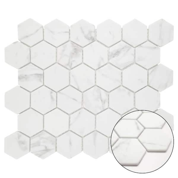 sunwings Concret Green Hexagon 11.7x10.2in. Mosaic Backsplash