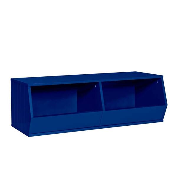 RiverRidge Kids 36 in. x 12 in. Stackable 2-Veggie Bin Storage Organizer in Navy Blue