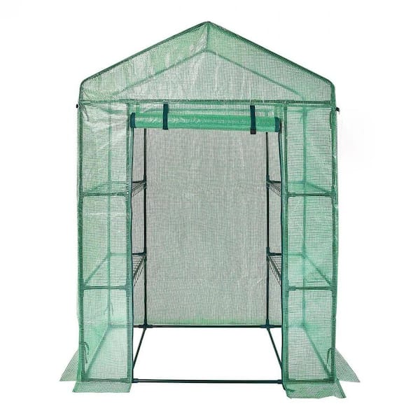 Assembled Dimensions: 4. 6ft. x 2. 4ft. x 6. 7ft. Heavy-Duty Steel Frame + Reinforced PE Cover Green Greenhouse.