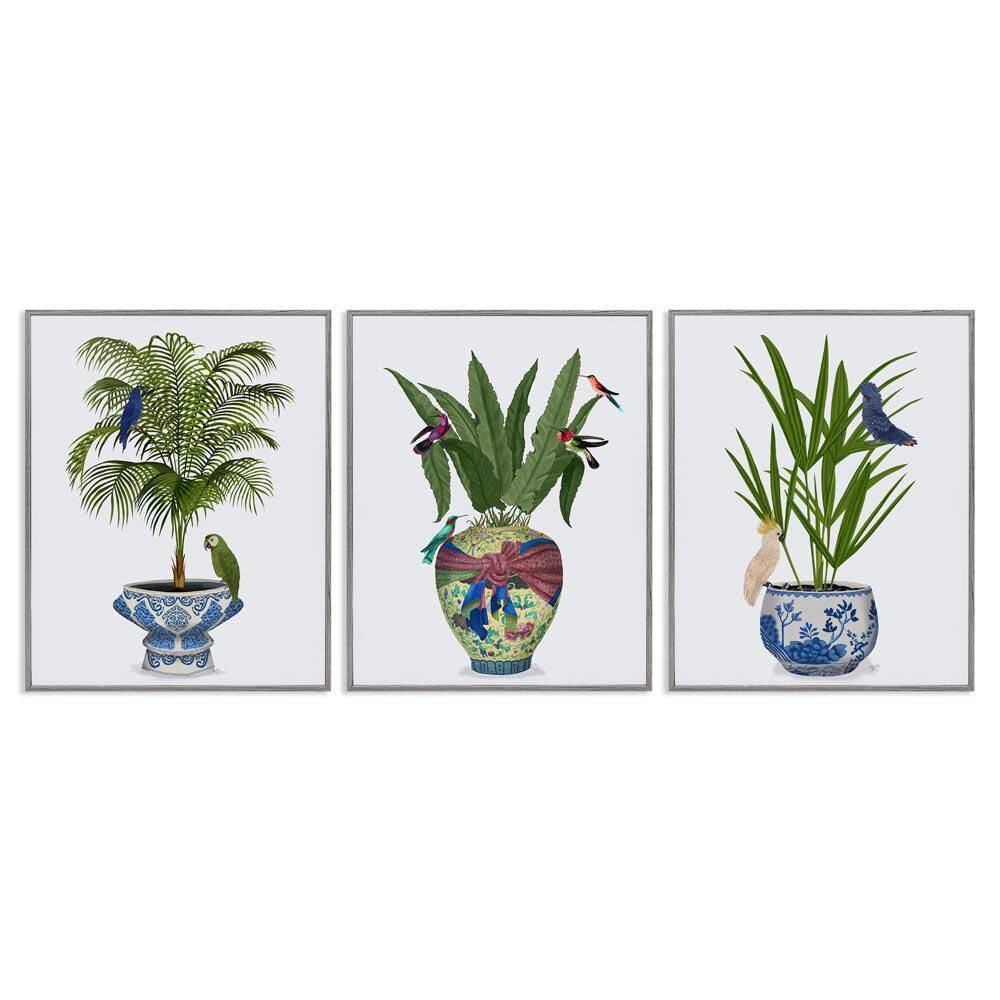 Traditional House Plant Vases by Fab Funky 3-Pieces Gray Framed Nature Giclee Art Print 20 in. x 16 in. price history on PriceWatchPro
