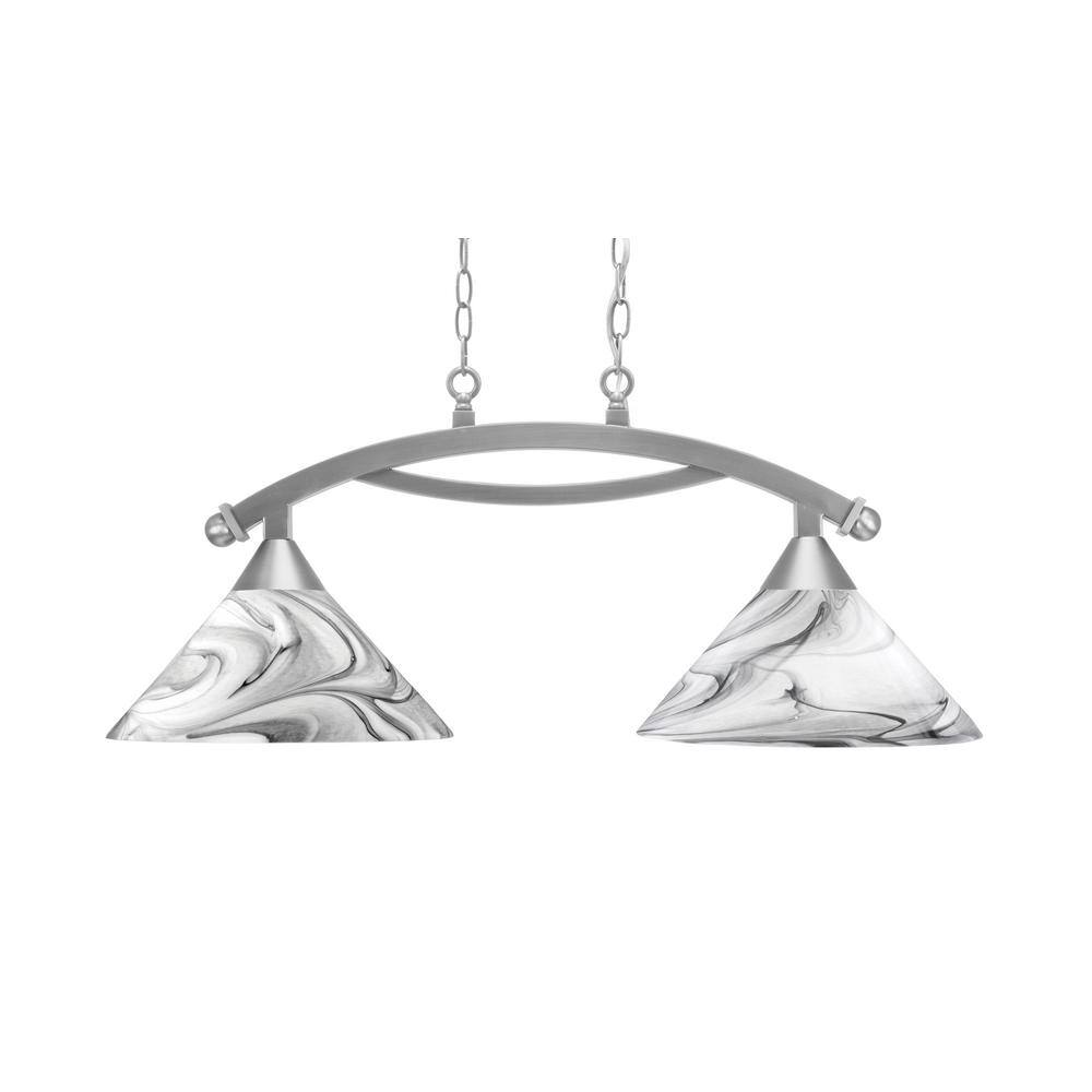 Bridgewater 2 Light Brushed Nickel Linear Chandelier, Any room with 12 in. 