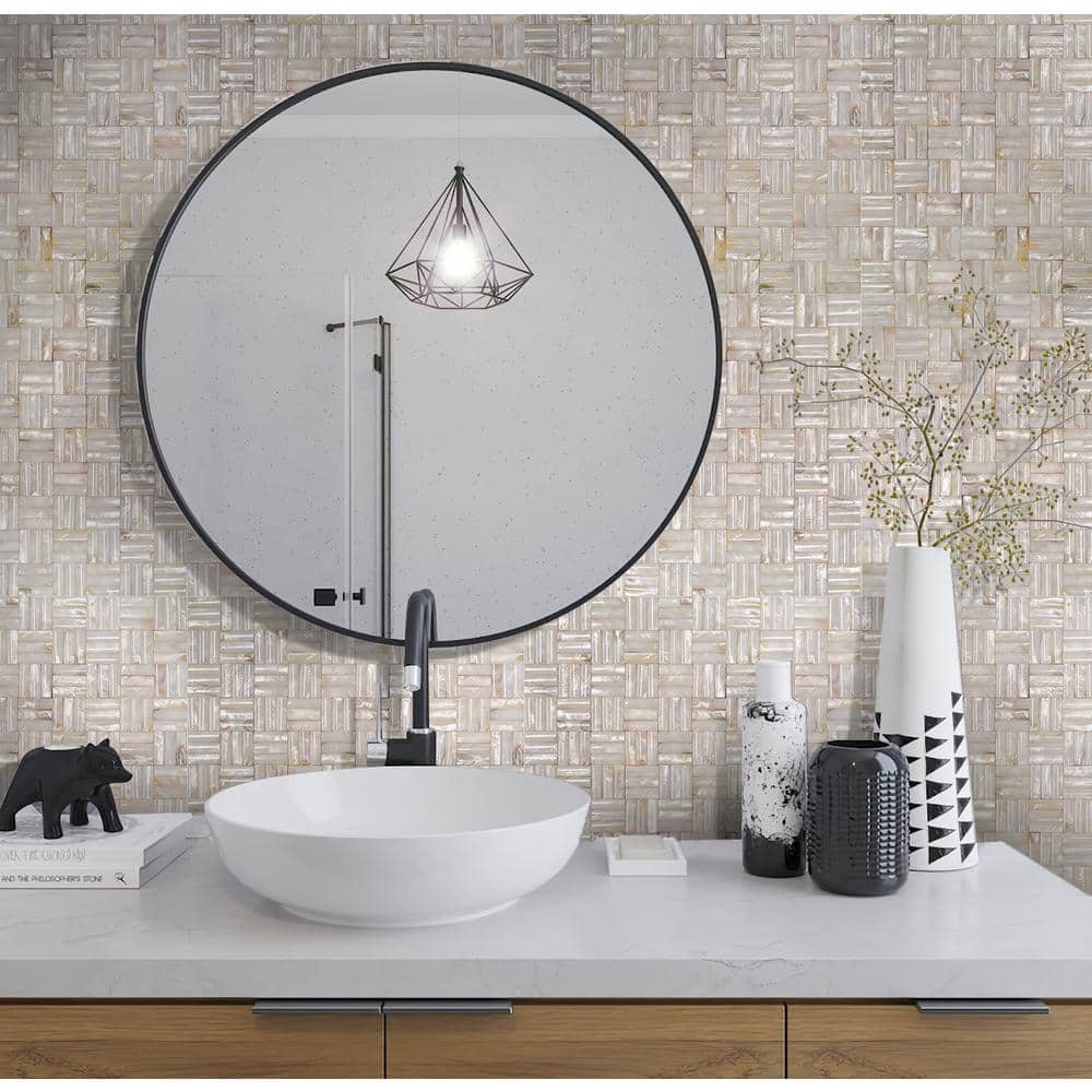 Beige Iridescent Shell Mosaic Tile for Kitchen and Bathroom