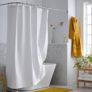 Company Cotton 72 in. White Shower Curtain