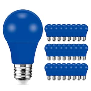 60-Watt Equivalent 9-Watt A19 E26 Base Non-Dimmable Blue LED Colored Light Bulb 9000K(24-Pack)