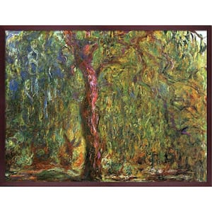 Weeping Willow, 1919 by Claude Monet Open Grain Mahogany Framed Nature Oil Painting Art Print 38.5 in. x 50.5 in.