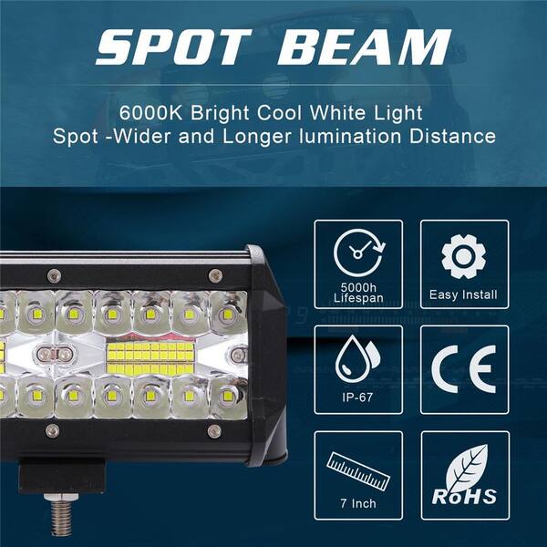 AUTO LITE 8 LED Light Spot Beam Waterproof Heavy Duty Lamp with