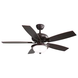 52 in. Indoor Coffee Ceiling Fans with Lights and Remote Control 5 Plywood Blades LED Ceiling Fan with 3 Speed Wind