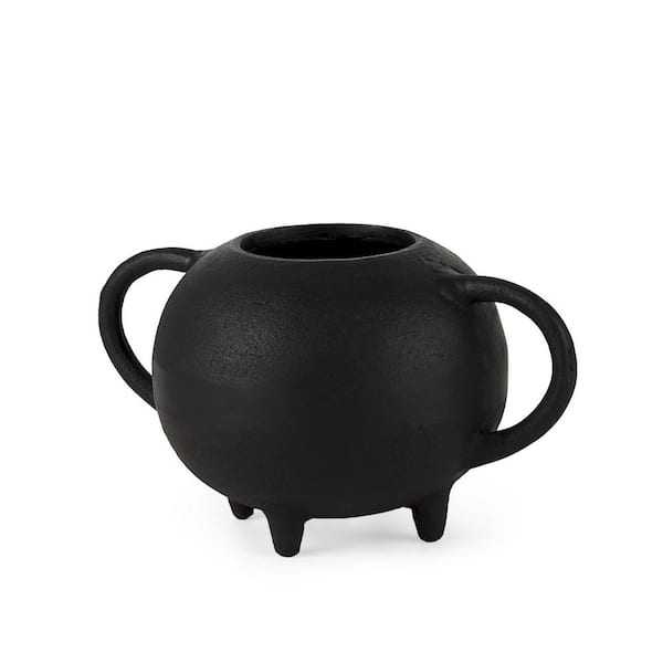 HomeRoots 6 in. Black Matte Metal Italian Inspired Bowl