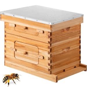 Beehive Box Kit Bee Honey Hive 20 Frames 1 Deep 1 Medium Natural Fir Wood