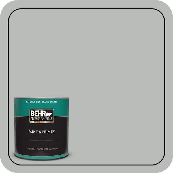 BEHR PREMIUM PLUS 1 qt. #T18-19 Quiet Time Semi-Gloss Enamel Exterior Paint & Primer