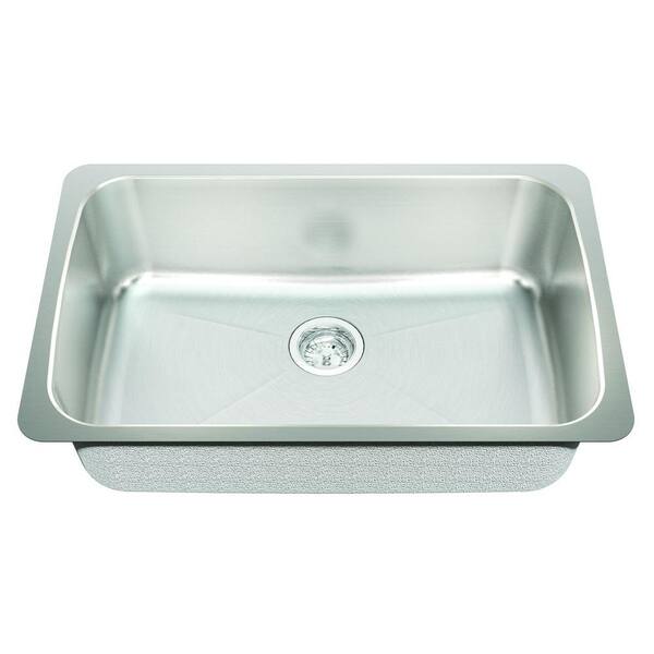 ECOSINKS Acero Select Undermount Stainless Steel 30-1/8x19-1/8x9 0-Hole Single Bowl Kitchen Sink with Creased Bottom-DISCONTINUED