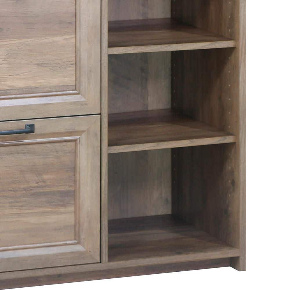 Oak 2-Drawer File Cabinet with 3 Shelves