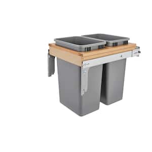 18 in. W x 23.25 in. D x 21.75 in. H Dbl 50 Qt. Maple Pull-Out Top Mount Waste Container with Ball-Bearing SC Slides