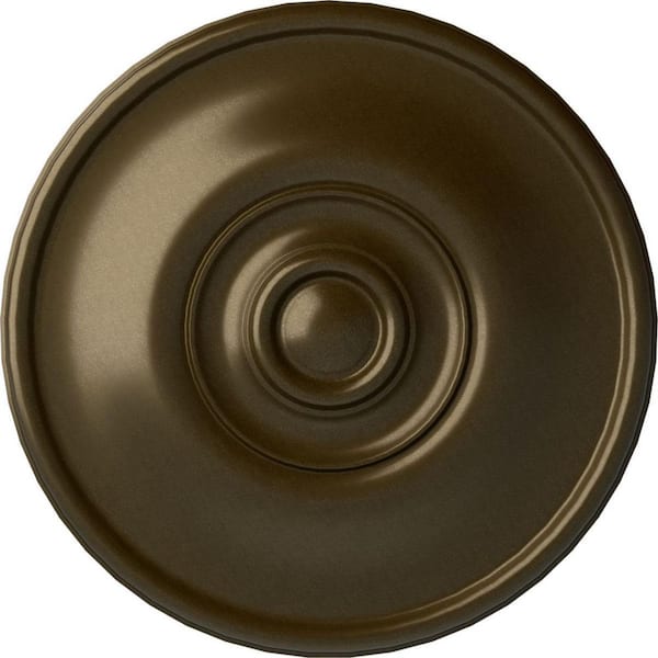 Ekena Millwork 11-3/4" x 3/8" Jefferson Urethane Ceiling Medallion (Fits Canopies upto 2-7/8"), Brass