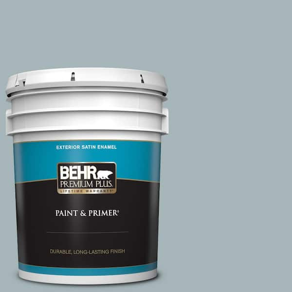 BEHR PREMIUM PLUS 5 gal. #ECC-22-2 Bay View Satin Enamel Exterior Paint & Primer