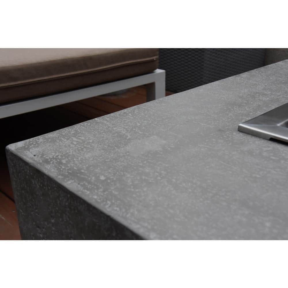 Hampton 56" Light Gray Concrete Gas Fire Pit Table