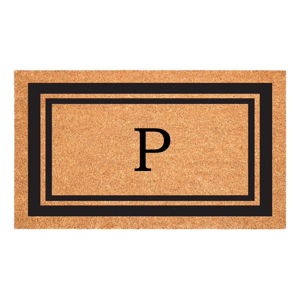 Black Border Door Mat 24 in. x 36 in. Monogram P Door Mat price history on PriceWatchPro