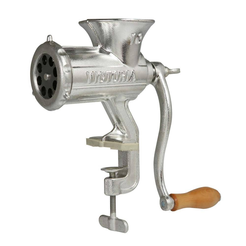 Victoria Cast Iron Meat Grinder with Table Clamp, Tinned Cast Iron