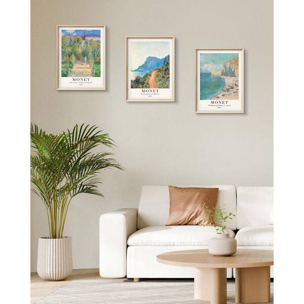 Monet Impressionism 3 Piece Framed Poster 16 in. x 12 in. TN0471