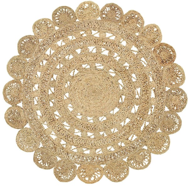 Photo 1 of Natural Jute Natural Round 4 ft. x 4 ft. Indoor Area Rug