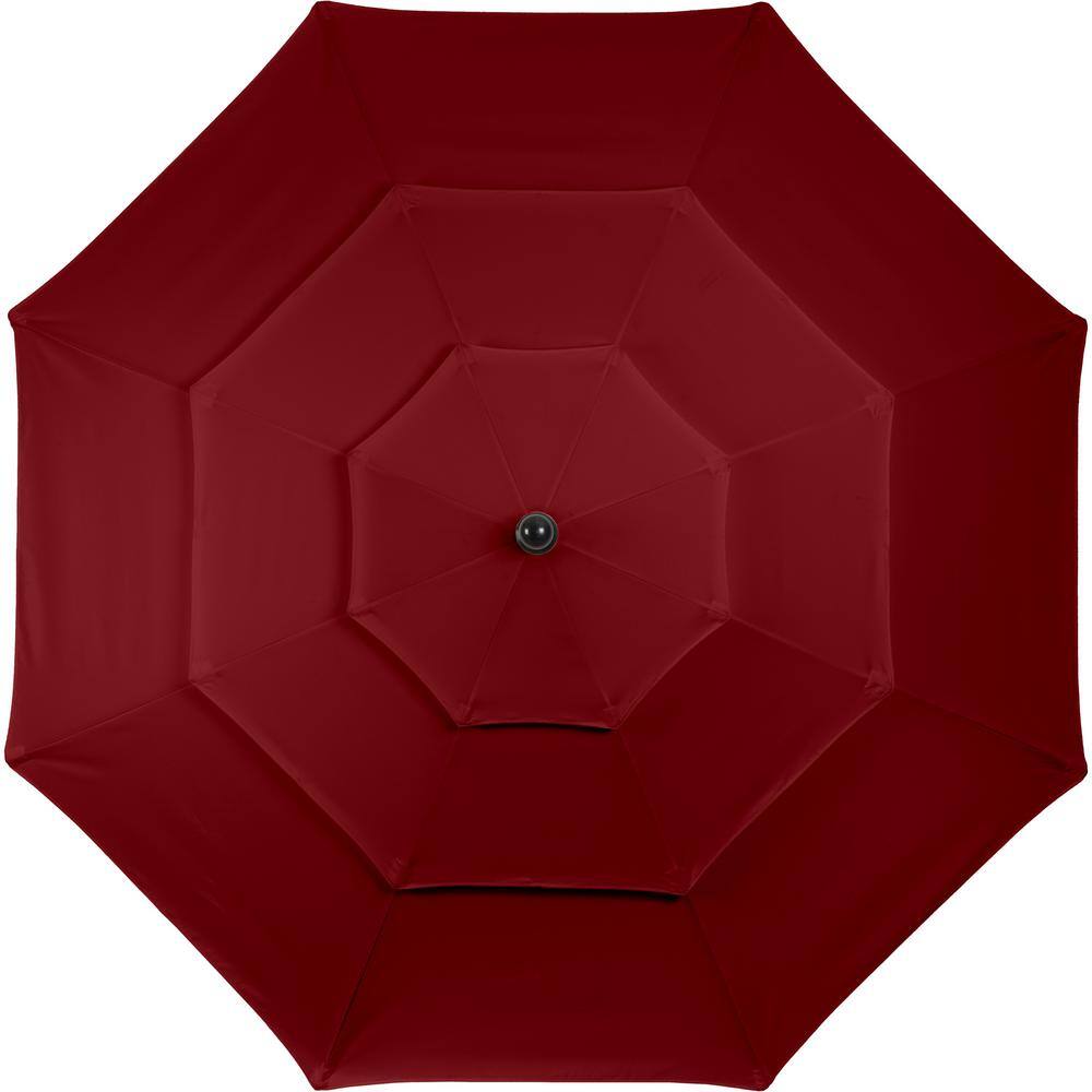 10-Foot Red Polyester Outdoor Patio Market Umbrella with Tilt