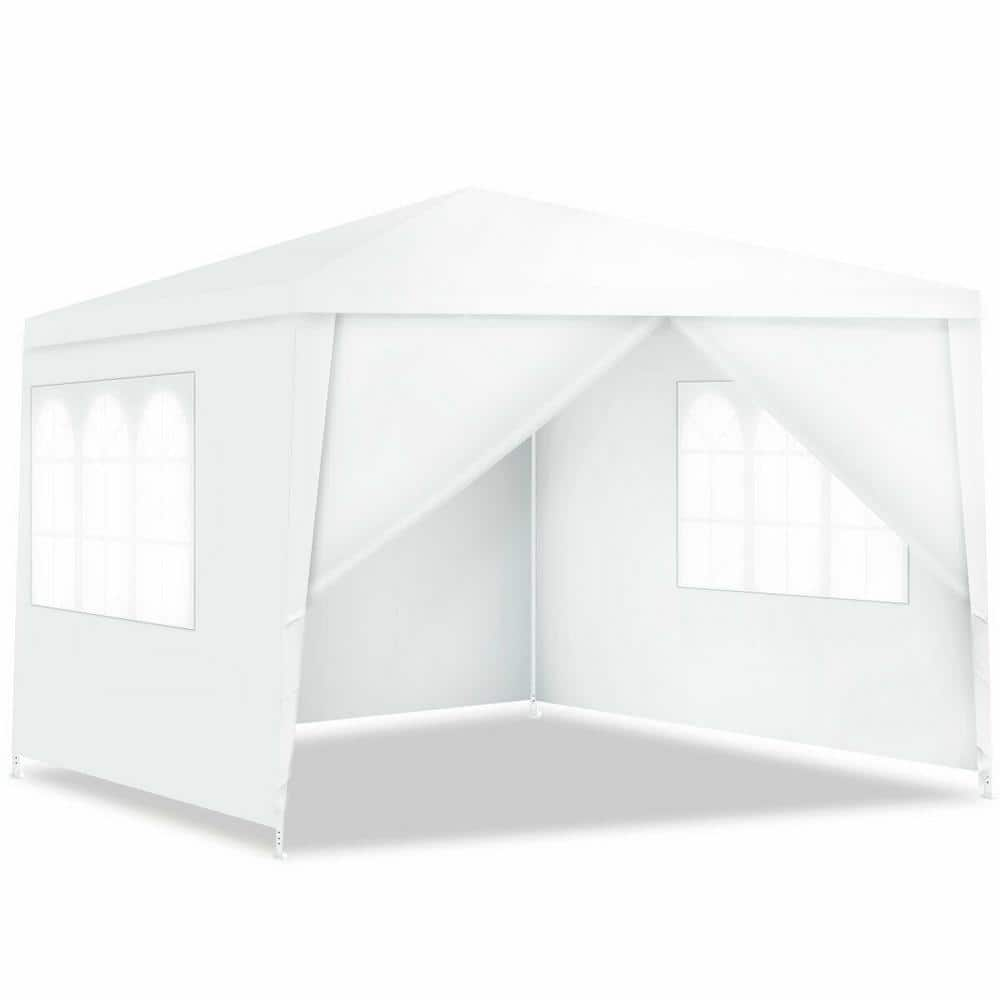 Costway 10 ft. x 10 ft. White Canopy Party Wedding Event Tent with