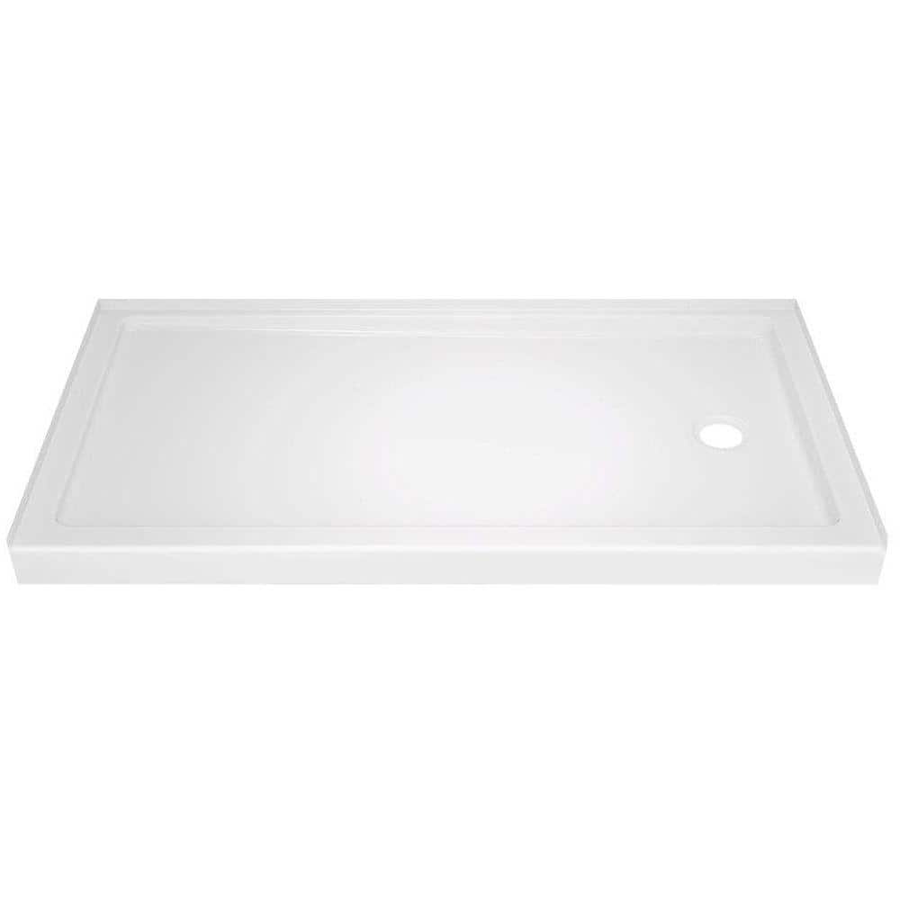 Delta Classic 400 60 x 32 Alcove Shower Pan Base with Right Drain in White -  40094R