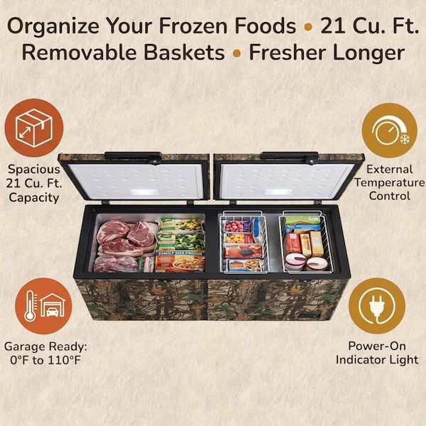 Magnavox 21 cu. ft. 2-door Manual Defrost Chest Freezer in Green