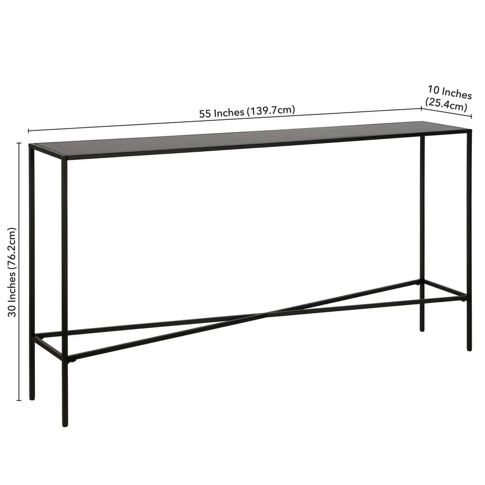 Henley 55'' Blackened Bronze Metal & Glass Console Table