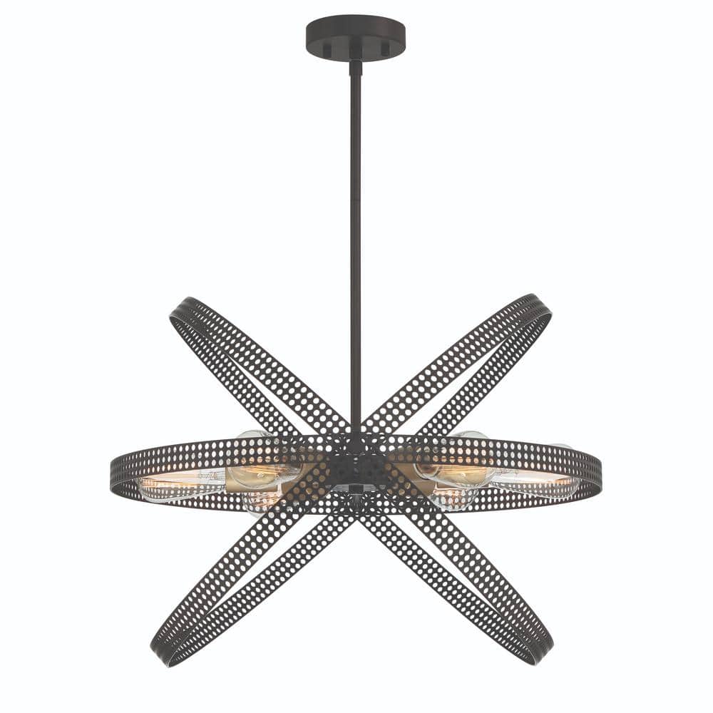 Vanity Art 60-Watt 1-Light Classic Black Plus Brass Dust Shaded Globe Single Pendant Light with Metal Shade, No Bulbs Included