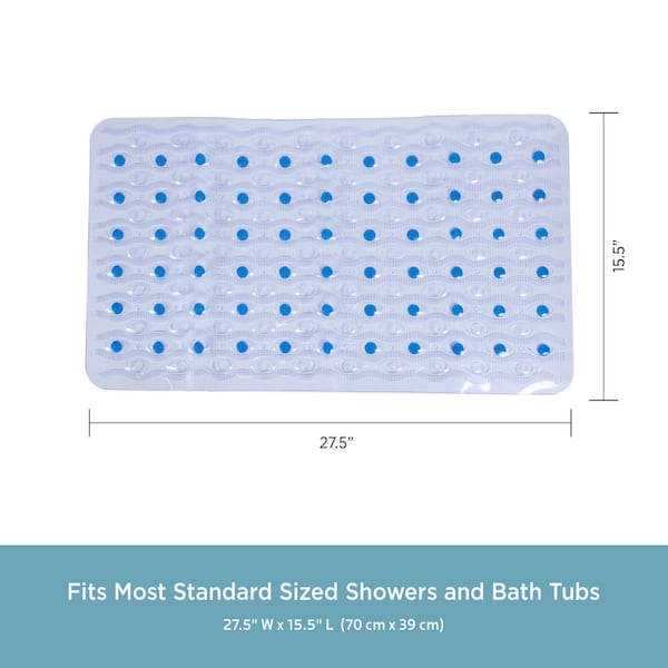 Theracare Non-Slip Bath Mat | 15 x 27 inch, Blue