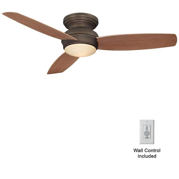 Traditional Concept 52 in. Integrated LED Indoor/Outdoor Oil Rubbed Bronze Ceiling Fan with Light with Wall Control