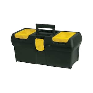 16 in. Portable Plastic with Lid Organizer Mobile Tool Box