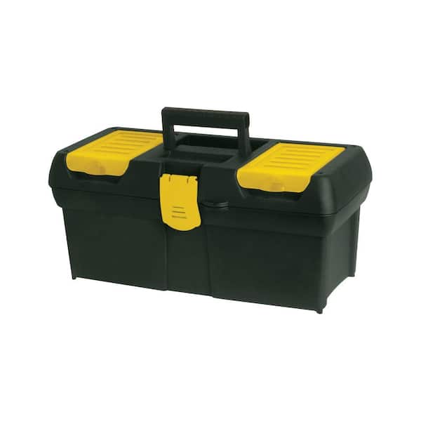 Stanley 16 in. Portable Plastic with Lid Organizer Mobile Tool Box