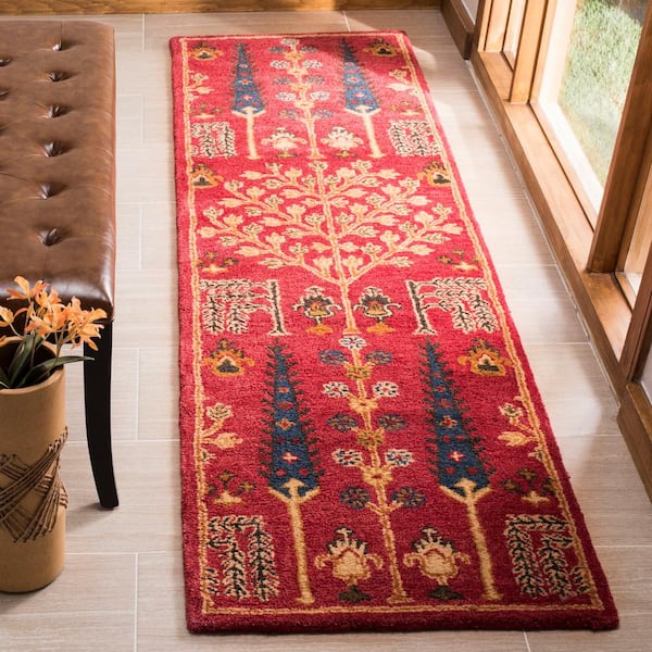 Heritage 2 ft. x 12 ft. Red/Multi Geometric Floral Runner Rug