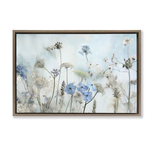 Stupell Industries Blooming Subtle Wildflowers by Irene Weisz Brown Floater Frame Nature Graphic Art Print 17 in. x 25 in.
