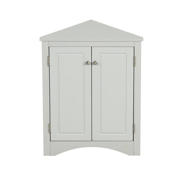 17.2 in. W x 17.2 in. D x 31.5 in. H Gray Corner Linen with