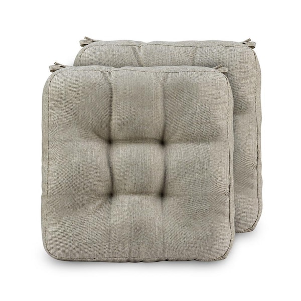 Chair Cushions Replacement Outdoor Seat Cushion, Chair Pads with Ties, Beige