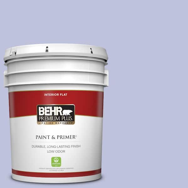 BEHR PREMIUM PLUS 5 gal. #610A-3 Lavender Sachet Flat Low Odor Interior Paint & Primer