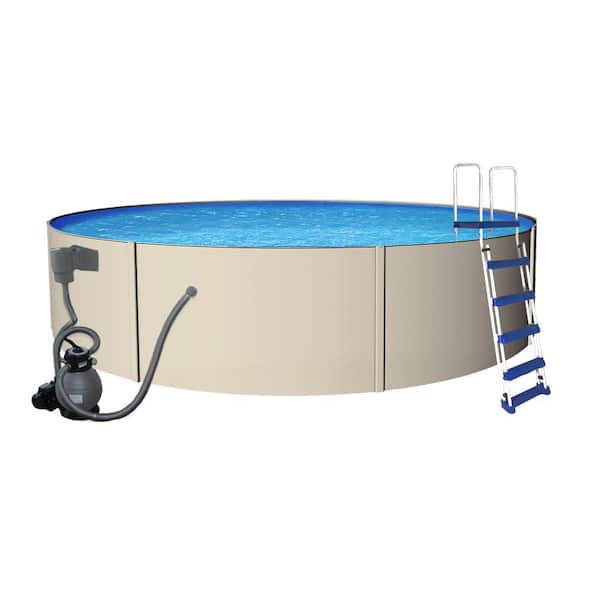 Blue Wave Rugged Steel 12 ft. Round x 48 in. Deep Metal Wall Above Ground Pool Package